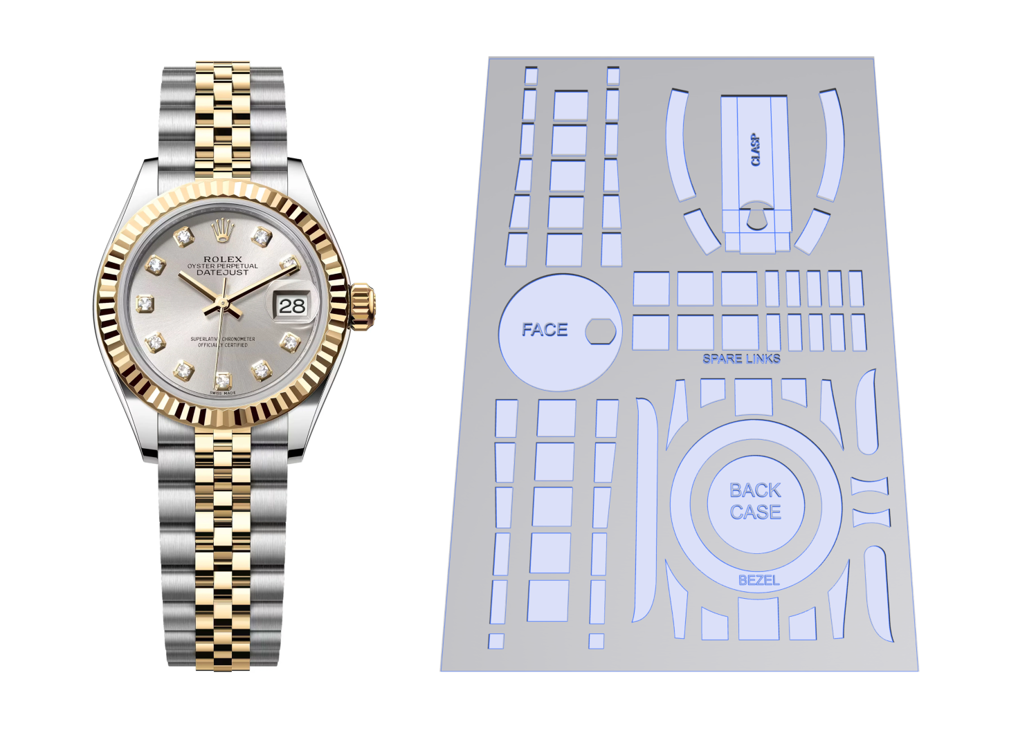 Rolex Lady-Datejust 28mm Jubilee Ref: 279173